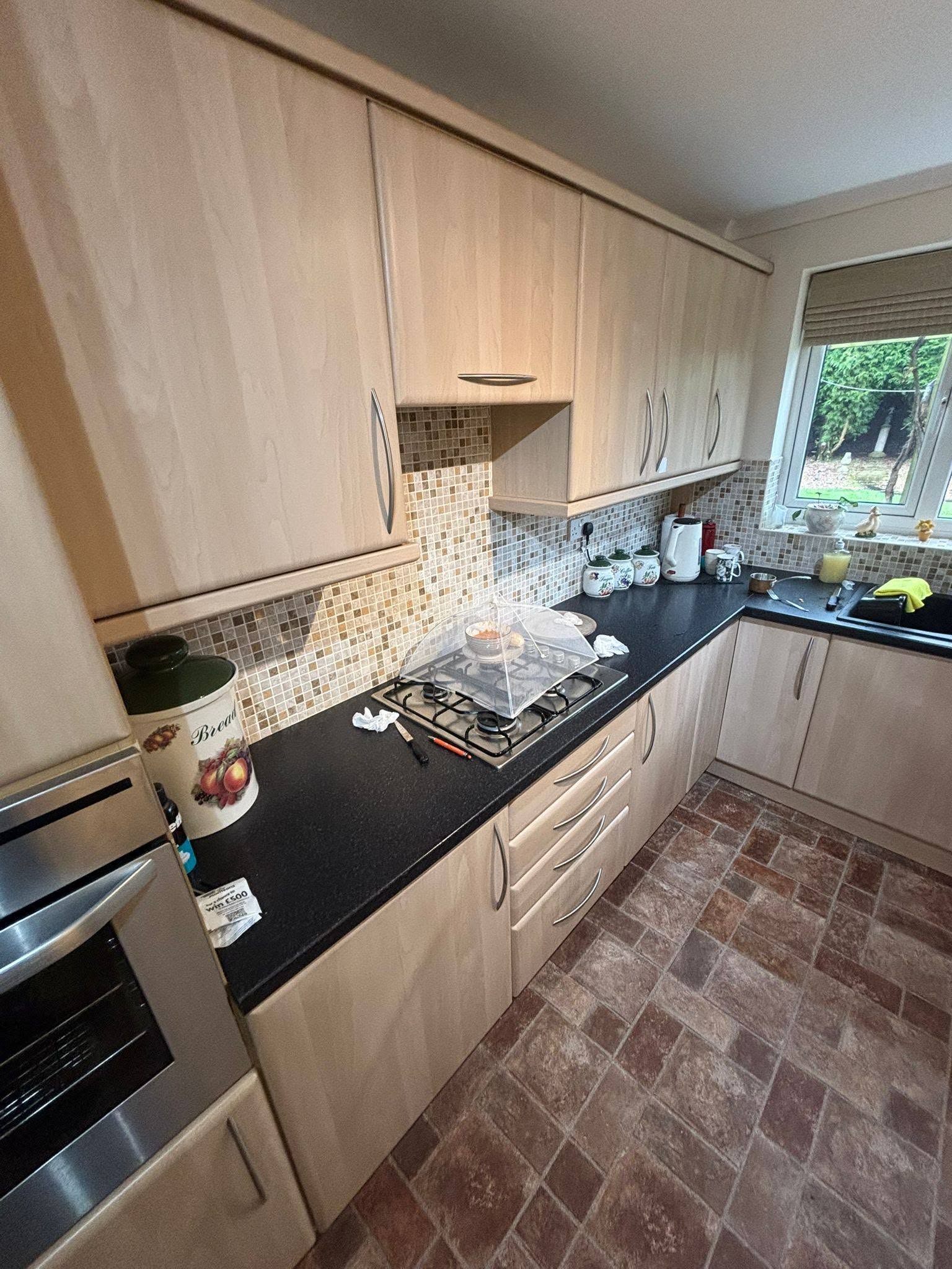 Kitchen before professional respraying